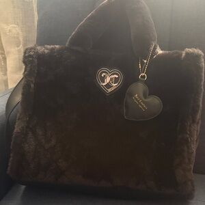 Juicy Couture Black Faux Fur Tote